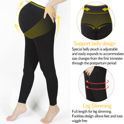 High Waist Pregnancy Leggings Belly Support Skinny Maternity Clothes Knitted Body Shaper Trousers F 3