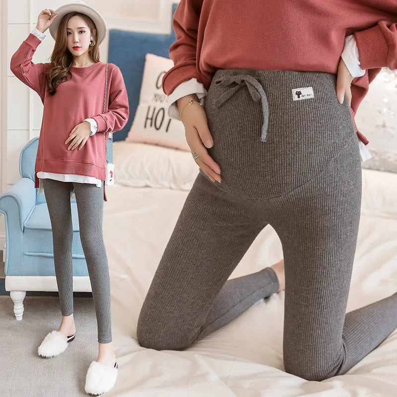 Big Size Maternity Leggings for Pregnant Woman Adjustable Waist, New Pregnancy Pants Thin Soft Cotton High Waist Clothes