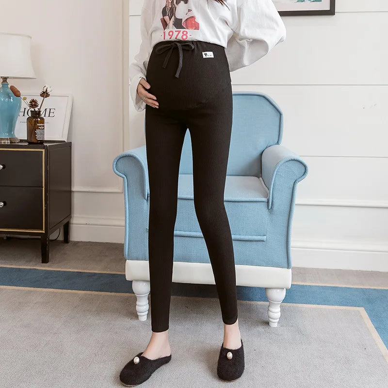 Big Size Maternity Leggings for Pregnant Woman Adjustable Waist, New Pregnancy Pants Thin Soft Cotton High Waist Clothes