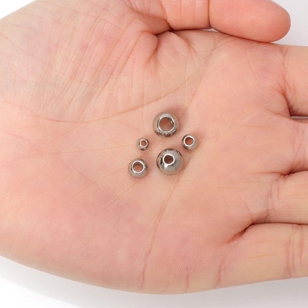Gold Color Stainless Steel Spacer Beads Charms Loose Beads, Durable Metal Beads for DIY Jewelry, Bracelets & Necklaces
