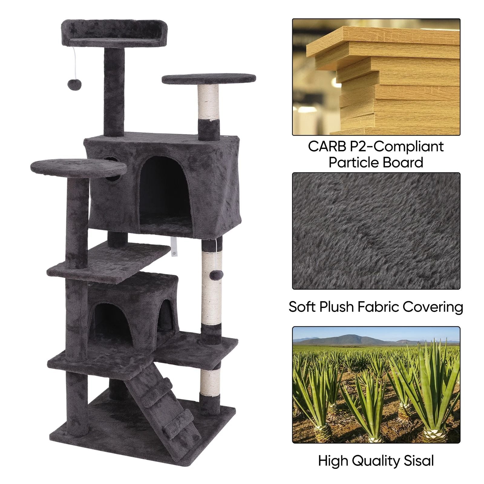 Sturdy Cat Tree Tower Activity Center Large Playing House Condo For Rest Climbing Scratching Cats F 2