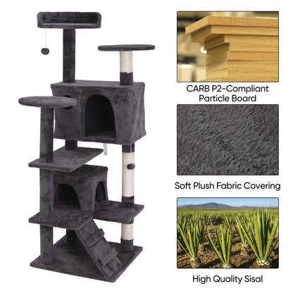 Sturdy Cat Tree Tower Activity Center Large Playing House Condo For Rest Climbing Scratching Cats F 2