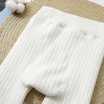 Winter Warm Toddler Girl Clothes Fleece Lined Leggings High Cotton Solid Color Tights Stretch Pants Cozy Winter Wear