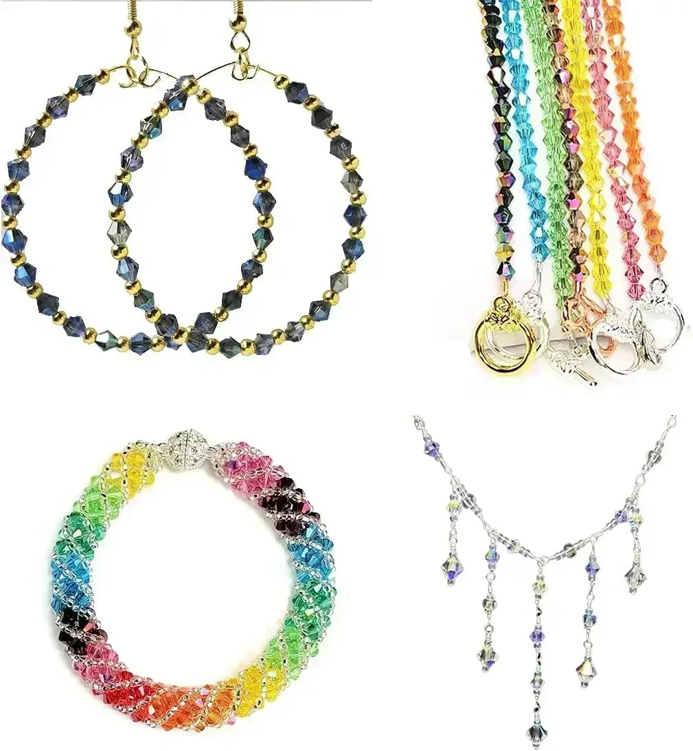 4MM Austria Crystal Bicone Spacer Beads 100PCS for Jewelry Making Bracelets, Necklaces & Earrings