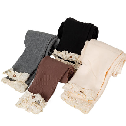 Baby Girls Leggings Spring Autumn Winter Kids Lace Flower Cute Simplicity Tight Children Skinny Pants New Stylish
