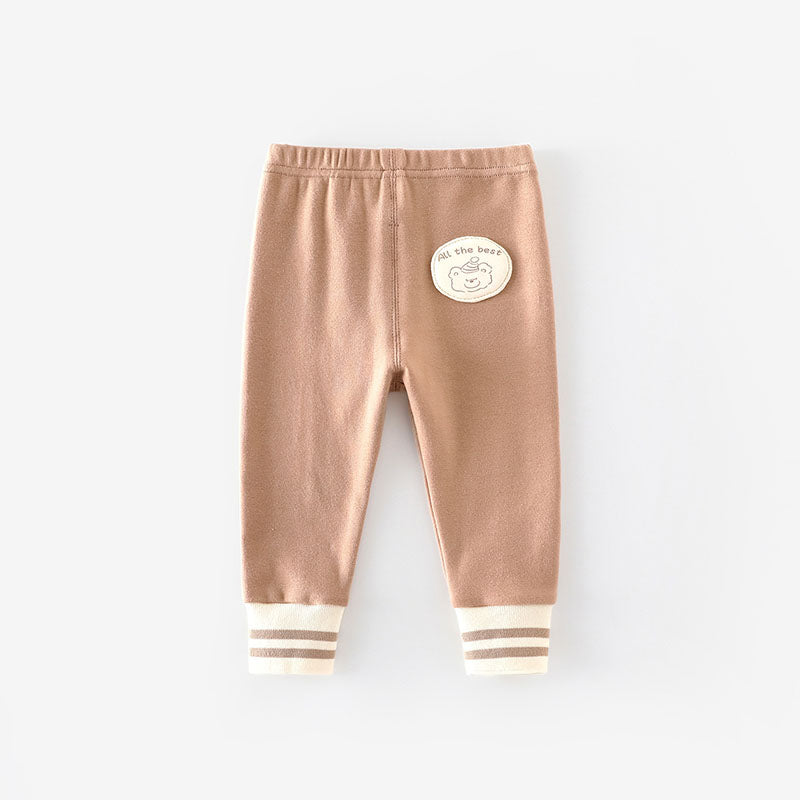 Cartoon Bear Cat Baby Girls Casual Pants Autumn Kid Patch Leggings 9M-5T, Loose Korean Stripe Trousers Everyday Wear