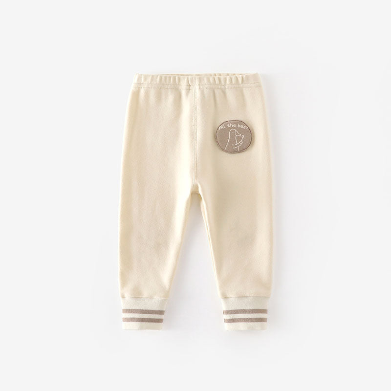 Cartoon Bear Cat Baby Girls Casual Pants Autumn Kid Patch Leggings 9M-5T, Loose Korean Stripe Trousers Everyday Wear