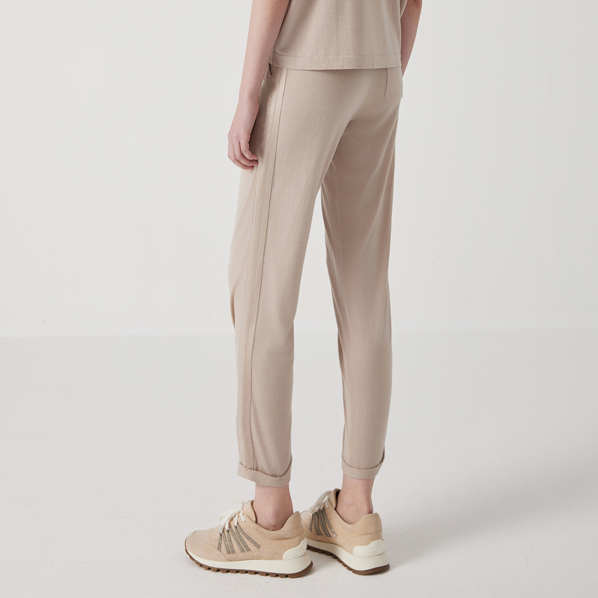 High Quality Silk Blend Merino Wool Long Trousers For Women Luxury 30 Silk 70 Wool Pants Soft Feel  1