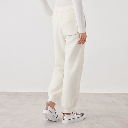 Luxury Brand High Quality Women Clothing Casual Trousers Thick 100 Wool Pants Autumn Winter Elegant 4