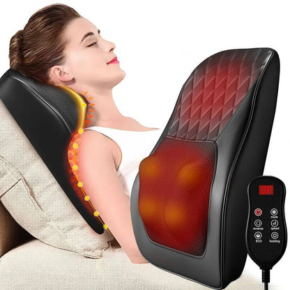 3-Speed Vibration Heating Neck Pillow Massager for Shoulder Neck Back Relief