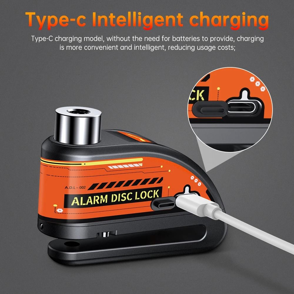 Alarm Disc Padlock Waterproof 120 DB Motorbike Wheel Lock 2