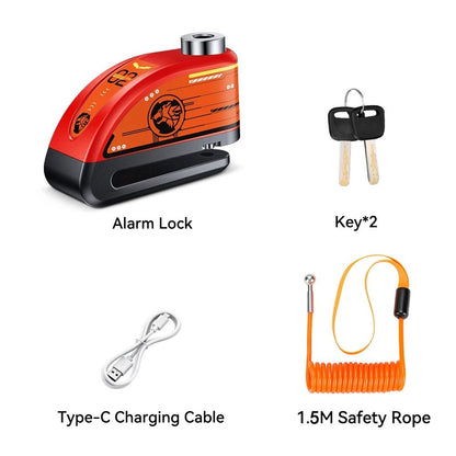 Alarm Disc Padlock Waterproof 120 DB Motorbike Wheel Lock 10