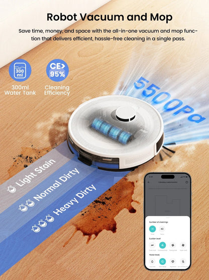 Smart Robot Vacuum and Mop with Self Emptying and Laser Navigation
