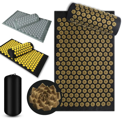Shiatsu Acupressure Mat with Pillow for Relaxation and Pain Relief