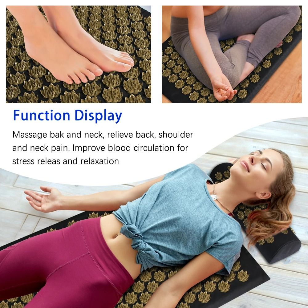 Shiatsu Acupressure Mat With Pillow For Relaxation And Pain Relief 5