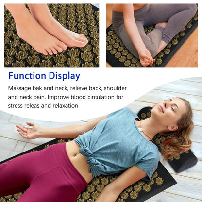 Shiatsu Acupressure Mat With Pillow For Relaxation And Pain Relief 5