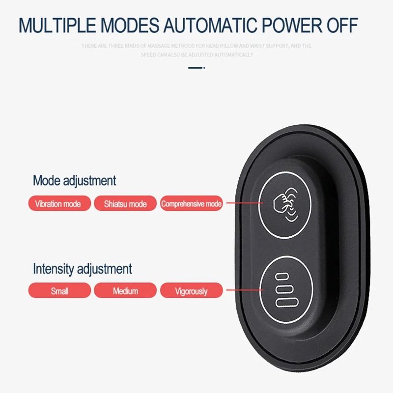 Car Massage Pillow With Heat And Vibration Neck And Lumbar Support 3