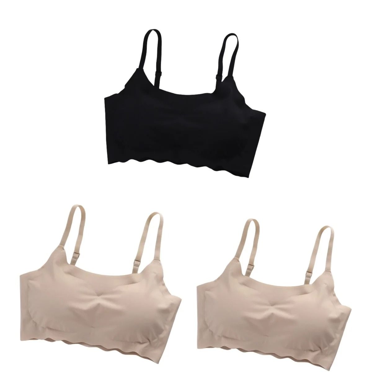 Seamless Push Up Bra Set Of 3 Non Wire Gathered Comfort Bras 9