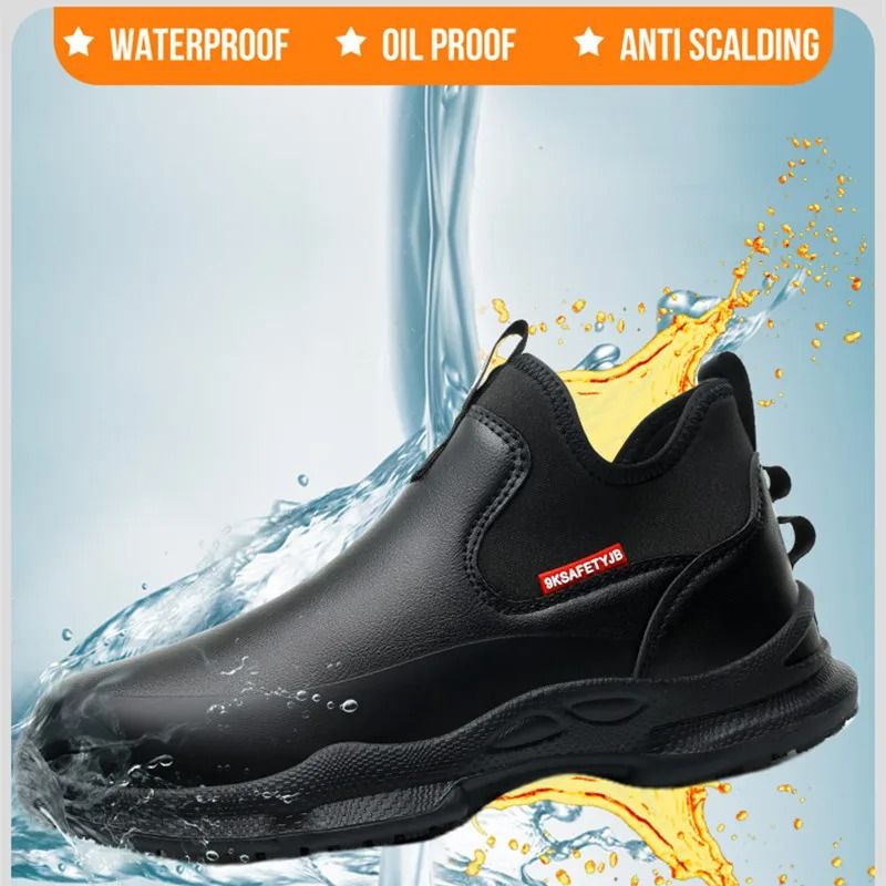 Non Slip Waterproof Work Shoes For Men Lightweight Anti Skid Kitchen And Safety Sneakers 1