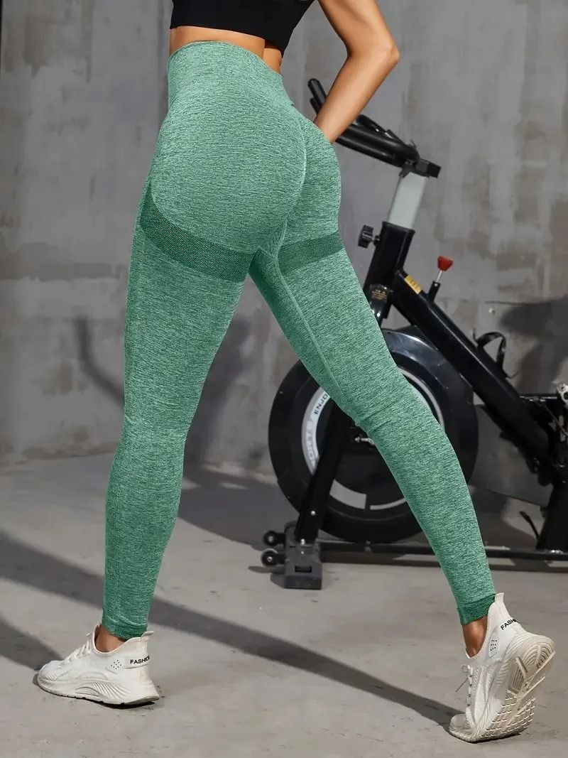 Solid Color Seamless High Waist Yoga Leggings Women Workout Pants 9