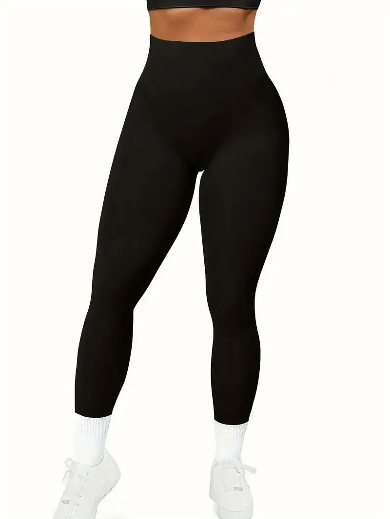 Solid Color Seamless High Waist Yoga Leggings Women Workout Pants 1