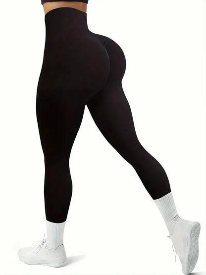 Solid Color Seamless High Waist Yoga Leggings Women Workout Pants 6