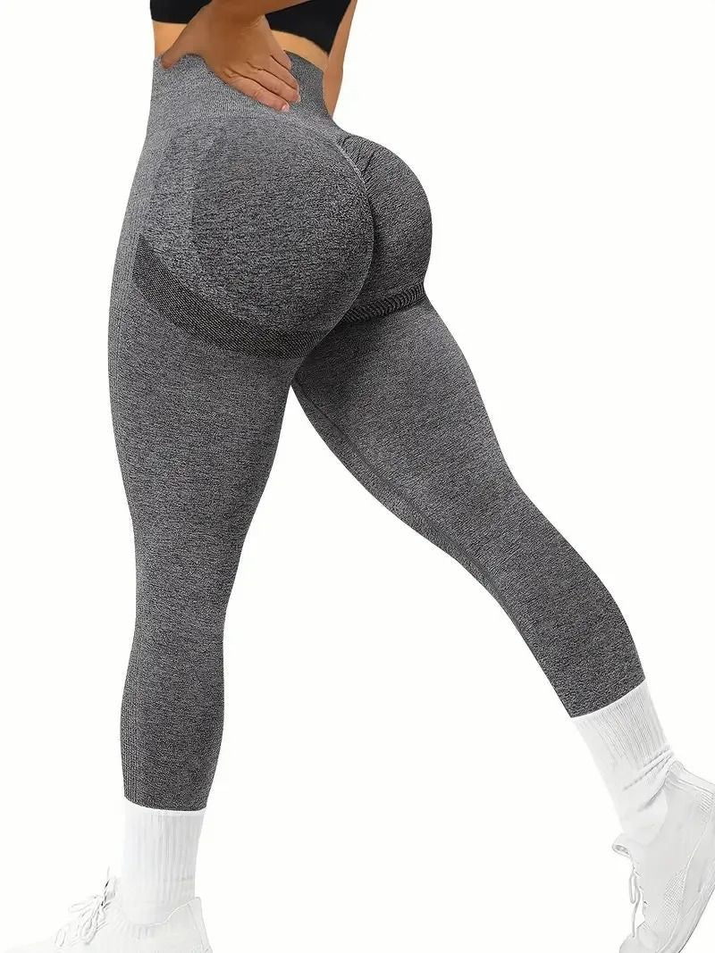 Solid Color Seamless High Waist Yoga Leggings Women Workout Pants 8
