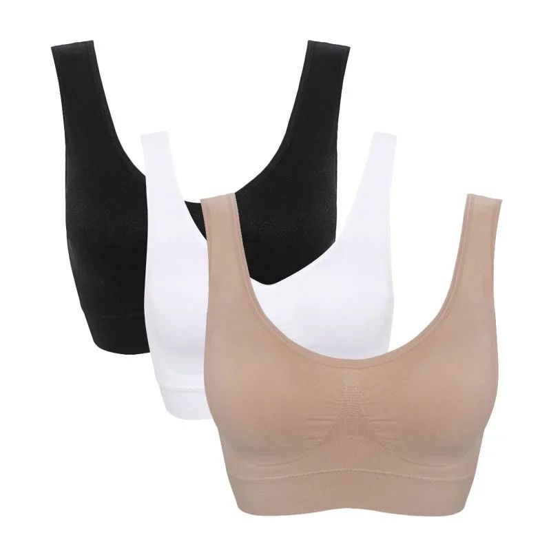 3Pack Seamless Wireless Push Up Bra Set Comfort Fit Plus Sizes 6