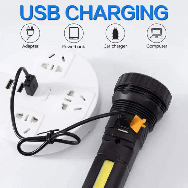 Multi Function Solar LED Flashlight With Power Bank And Emergency Torch 2