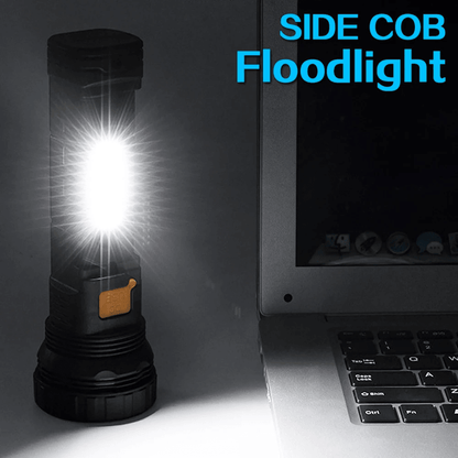Multi Function Solar LED Flashlight With Power Bank And Emergency Torch 4