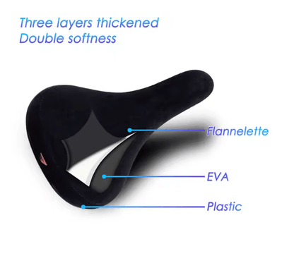 Comfort Bicycle Saddle With Embroidered Logo And 8mm Rail Support 2