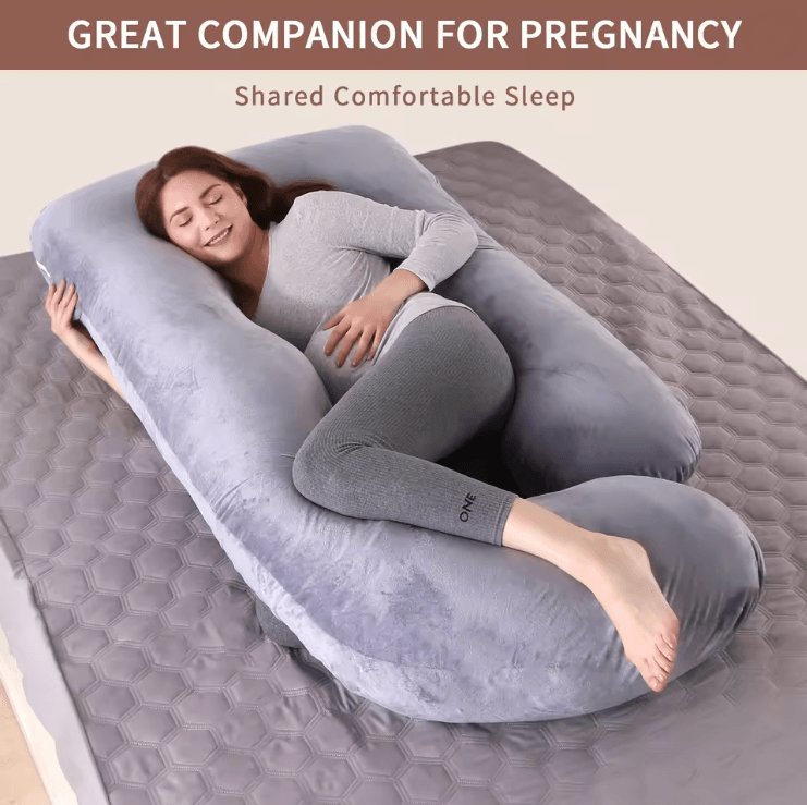 G Shaped Pregnancy Pillow Full Body Maternity Support with Removable Cover
