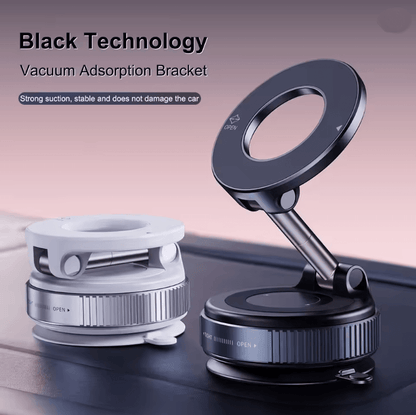 Electric Vacuum Magnetic Car Phone Holder with Foldable Stand