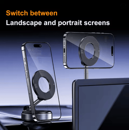Electric Vacuum Magnetic Car Phone Holder With Foldable Stand 2