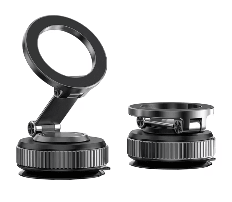 Electric Vacuum Magnetic Car Phone Holder With Foldable Stand 5