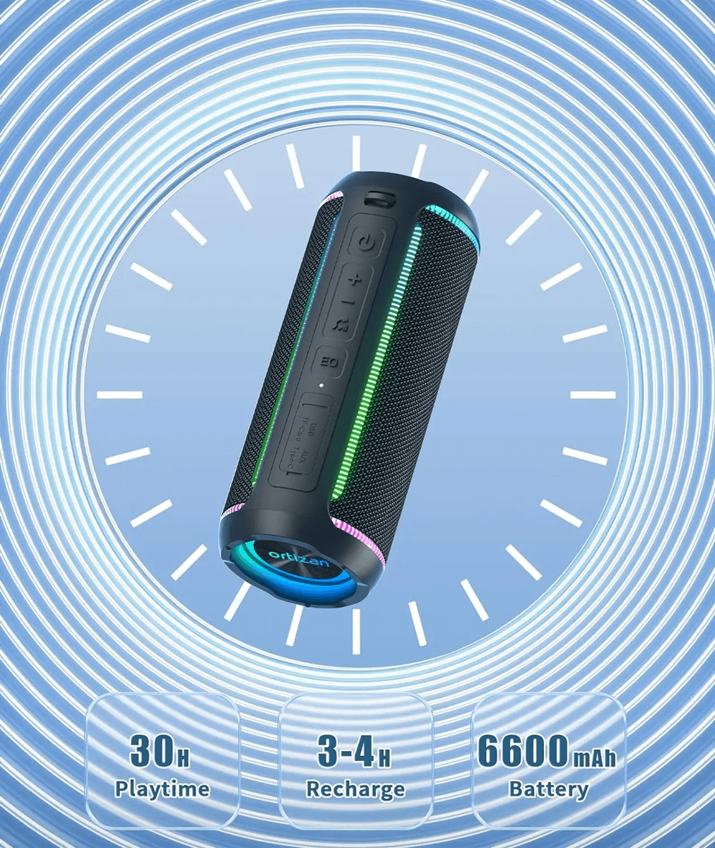 Ortizan X30 Portable Bluetooth Speaker With Bass Boost And Waterproof Design 3