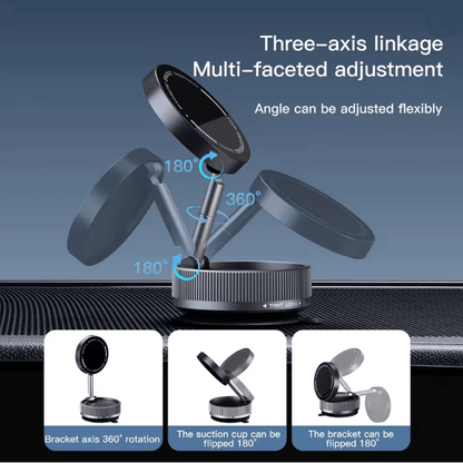Vacuum Suction Magnetic Phone Holder With 360 Rotation And Foldable Design 2