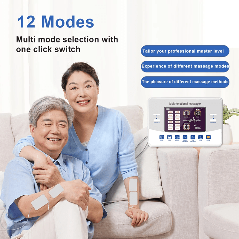 TENS EMS Muscle Stimulator Electronic Pulse Massager With 12 Modes 2