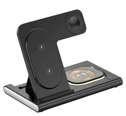 3 In 1 Wireless Charger Station With Foldable LED Phone Stand For Samsung 2