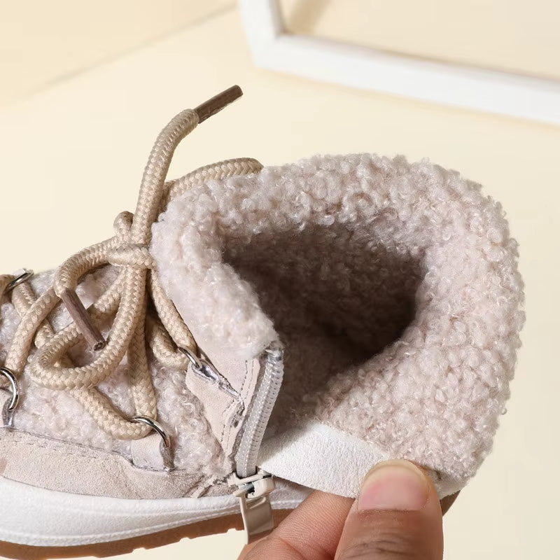 Warm Plush Rubber Sole Baby Boots Autumn Winter Toddler Kids Sneakers Infant Shoes Fashion Little Boys Girls Boots