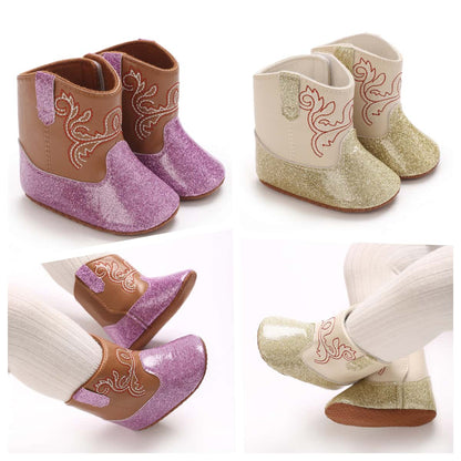 Baby Fashion Booties Spring Autumn Sequined Shoes Soft-Sole First Walkers Stylish Toddler Footwear Gift Idea