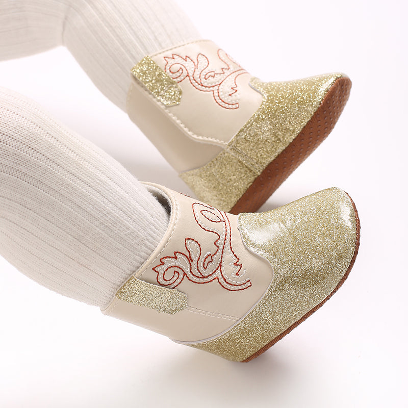 Baby Fashion Booties Spring Autumn Sequined Shoes Soft-Sole First Walkers Stylish Toddler Footwear Gift Idea