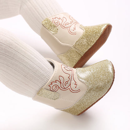 Baby Fashion Booties Spring Autumn Sequined Shoes Soft-Sole First Walkers Stylish Toddler Footwear Gift Idea