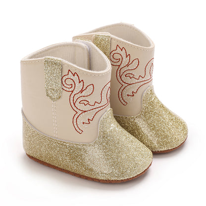 Baby Fashion Booties Spring Autumn Sequined Shoes Soft-Sole First Walkers Stylish Toddler Footwear Gift Idea