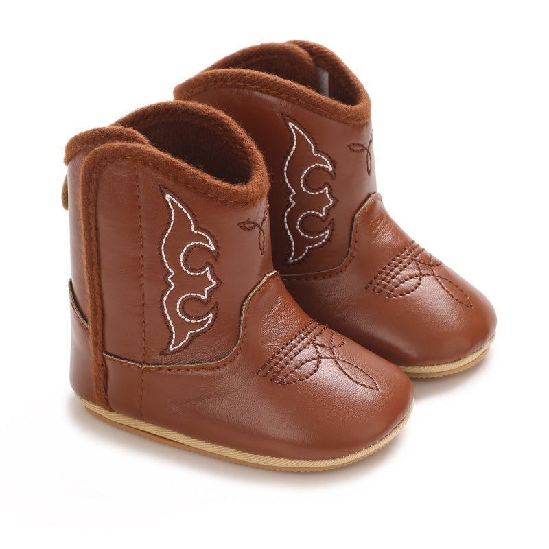 Fashion High Quality Cute Printed Baby Boots 0-18M Spring Autumn Soft PU Sole Newborn Walking Shoes Gift Idea
