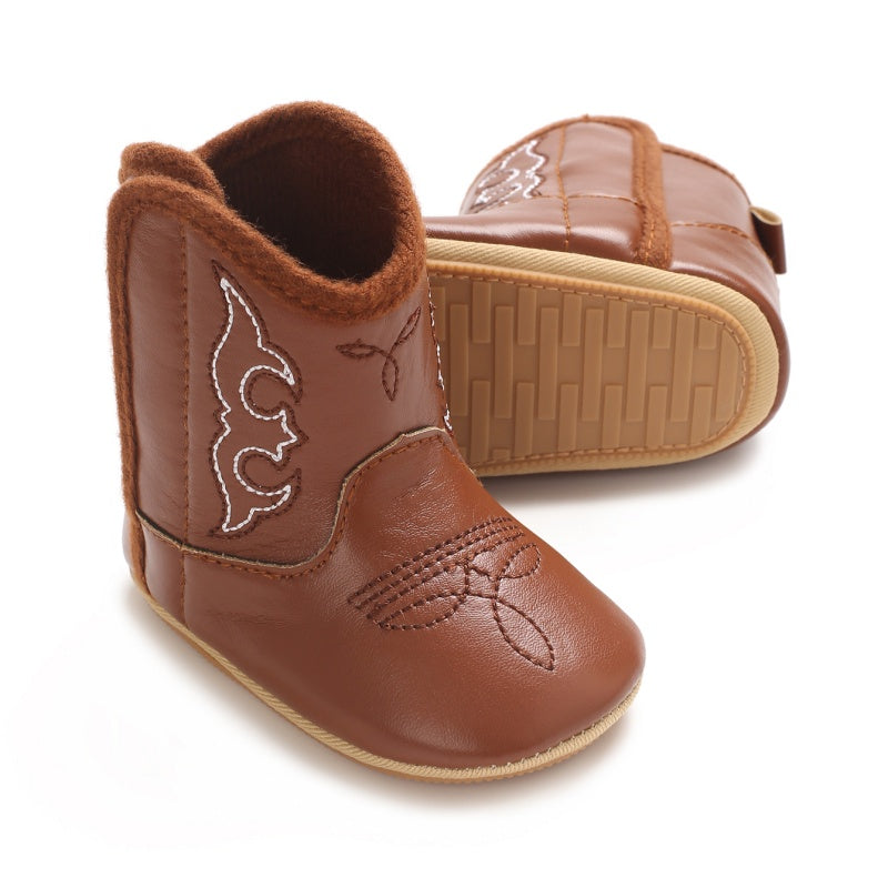 Fashion High Quality Cute Printed Baby Boots 0-18M Spring Autumn Soft PU Sole Newborn Walking Shoes Gift Idea