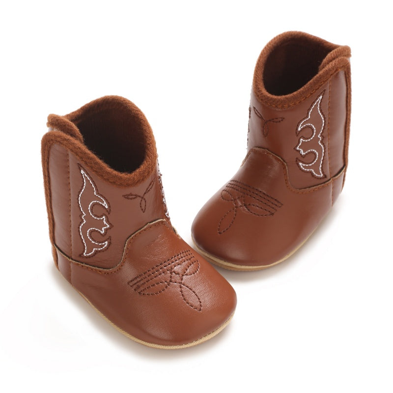 Fashion High Quality Cute Printed Baby Boots 0-18M Spring Autumn Soft PU Sole Newborn Walking Shoes Gift Idea