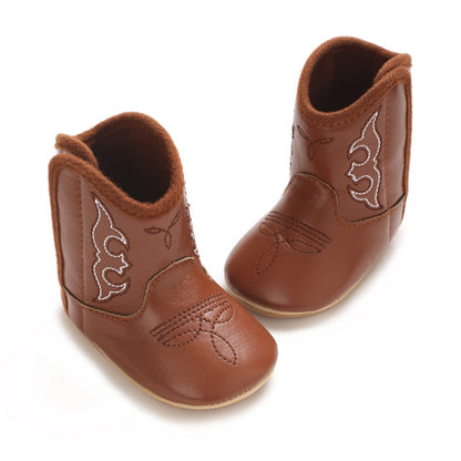 Fashion High Quality Cute Printed Baby Boots 0-18M Spring Autumn Soft PU Sole Newborn Walking Shoes Gift Idea