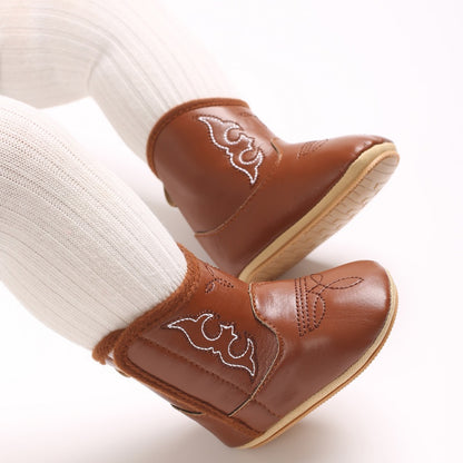 Fashion High Quality Cute Printed Baby Boots 0-18M Spring Autumn Soft PU Sole Newborn Walking Shoes Gift Idea