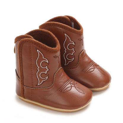Fashion High Quality Cute Printed Baby Boots 0-18M Spring Autumn Soft PU Sole Newborn Walking Shoes Gift Idea